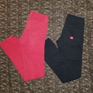 SOLD 3/$15 2 pair skinny jeans size 0